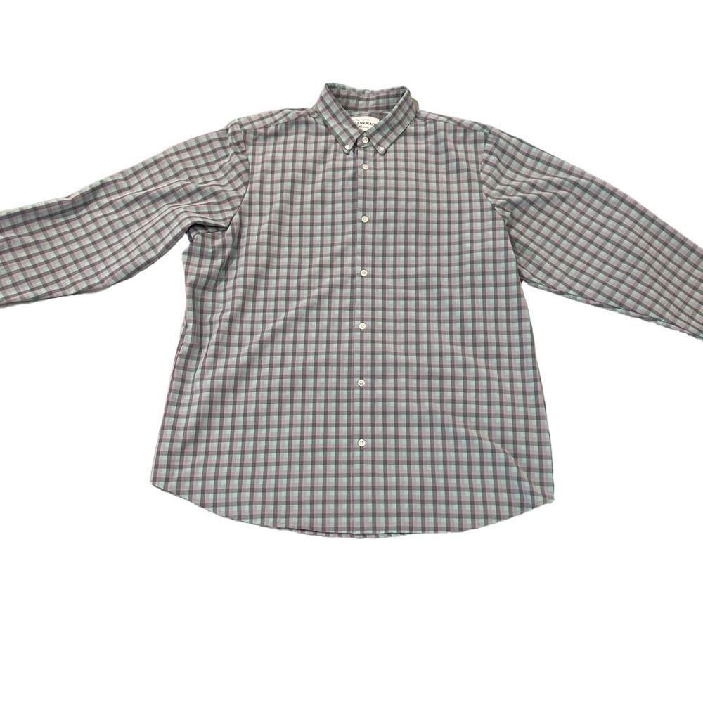 Mizzen and Main Purple Mint Green Button Down Shirt XXL